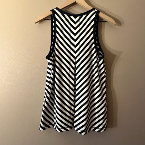 Women's S NWT Rag & Bone Kat Split Back Tank Top White/Navy Split Back - Picture 5 of 11